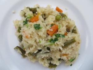 Vegetable rice with coconut milk